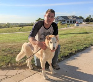 LSI's Scott Larson With Shelter Dog